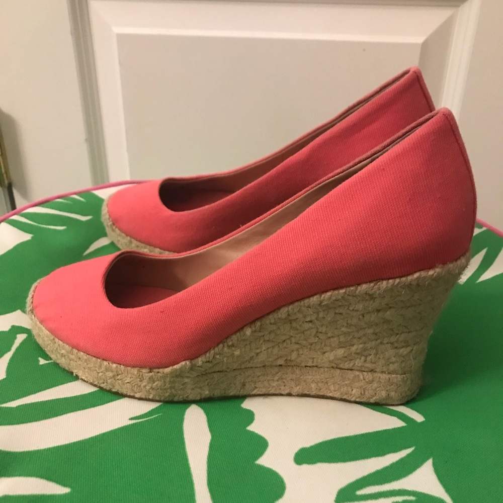 J.Crew pink espadrille wedges
